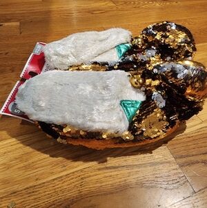 Christmas Elf Sequin Slipper Shoes Gold & Silver Color Changing! S/M Fits (5-8)